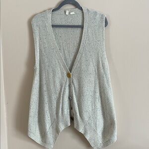 Anthropologie Moth Cream Speckled Cardigan with Multicolor Buttons